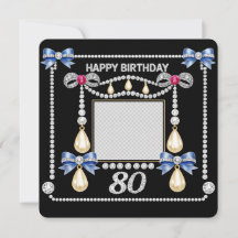 Cartão de Aniversário de 80 anos Inspirado na Real