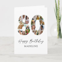 Cartão de Aniversário de 80 anos Personalizado com