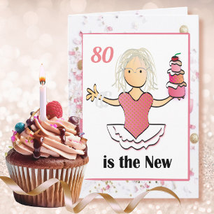Cartão de aniversário de 80 para ela - Engraçad