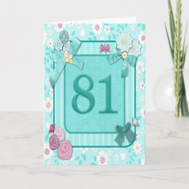 Cartão de aniversário de 81ruas com flores (Frente)