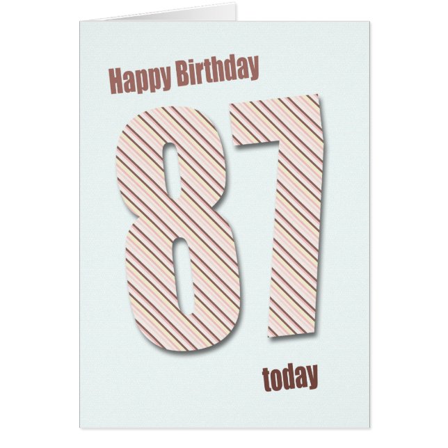 cartão de aniversário de 87 anos (Frente)