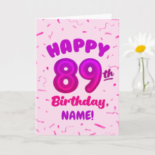 Cartão de Aniversário de 89º Número Personalizado