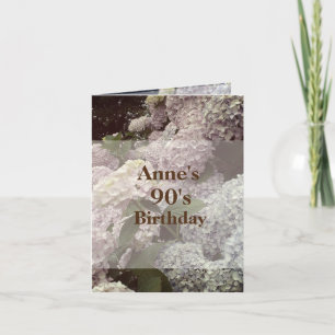 Cartão de Aniversário de 90 anos com Hortênsias de