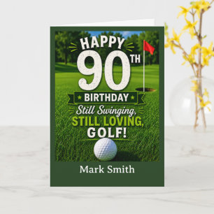 Cartão de Aniversário de 90 anos de Golfe para Gol