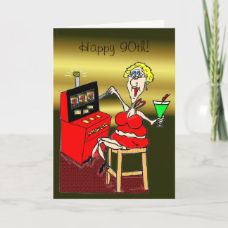 CARTÃO DE ANIVERSÁRIO DE 90 DE HOT MAMA SLOT MÁQUI