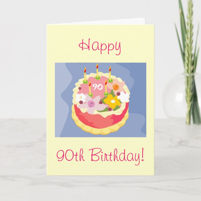 Cartão de Aniversário de 90 Feliz de Diva (Frente)