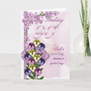 Cartão De Aniversário De 90 Para Uma Senhora Esp