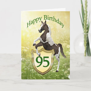 Cartão de aniversário de 95 anos com cavalo de c