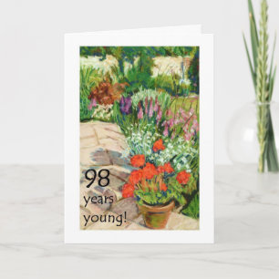 Cartão de aniversário de 98 anos - Alemães Vermelh