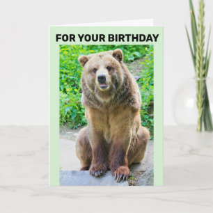 CARTÃO DE ANIVERSÁRIO DE ABRAÇO DE URSO URSO CINZE