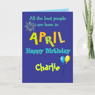 Cartão de Aniversário de Abril Dobrado