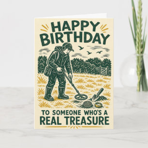 Cartão de Aniversário de Achar Tesouro Real com De