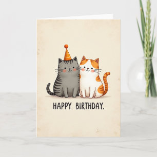 Cartão de Aniversário de Amigos Gatos
