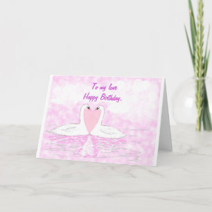 Cartão de aniversário de amor ao casal Swan