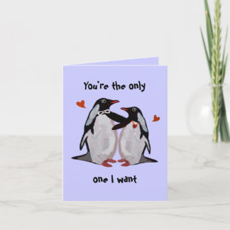 Cartão de Aniversário de Amor de Pinguim