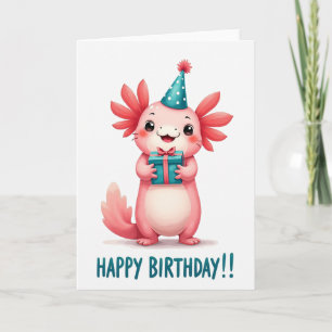 Cartão de Aniversário de Anfíbio Rosa