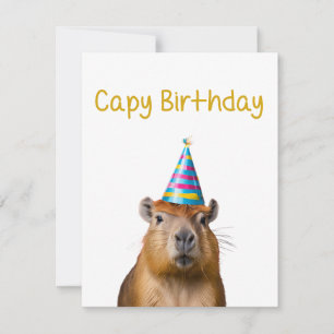 Cartão de Aniversário de Animais de Capybara Cute