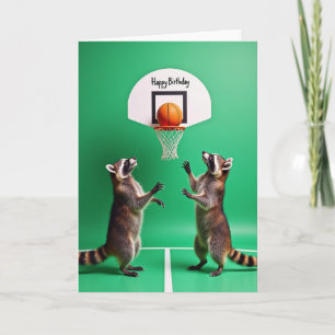 Cartão de Aniversário de Animais Hoops