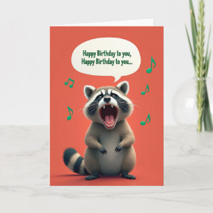 Cartão de Aniversário de Animal Cantando