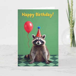 Cartão de Aniversário de Animal de Festa Doce