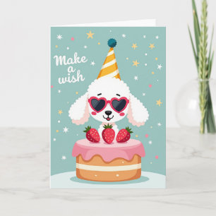 Cartão de Aniversário de Animal Fofo e Caprichoso