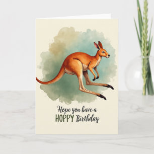 Cartão de Aniversário de Animal Saltitante