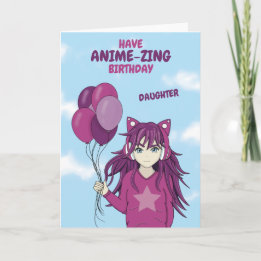 Cartão De Aniversário De Anime Para Filha