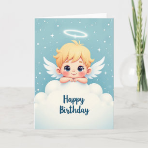Cartão de Aniversário de Anjo Alado