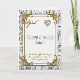 Cartão de Aniversário de April Diamond Birthstone