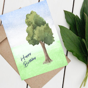 Cartão de Aniversário de Aquarela