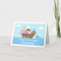 Cartão de Aniversário de Arca Infantil Noah