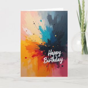 Cartão de Aniversário de Arte Abstrata