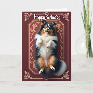 Cartão de Aniversário de Arte de Cachorro Feliz