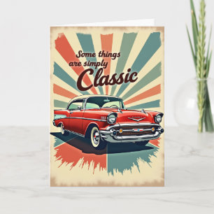 Cartão de Aniversário de Arte de Carro Clássico
