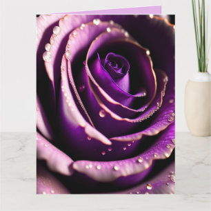 Cartão de Aniversário de Arte de Rosa Roxa