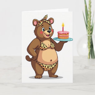 Cartão de aniversário de arte de urso