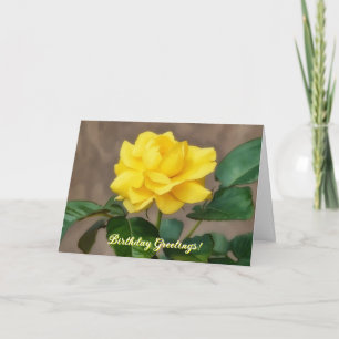 Cartão de Aniversário de Arte Flor Big Yellow Rose