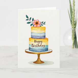 Cartão de Aniversário de Arte Gradiente