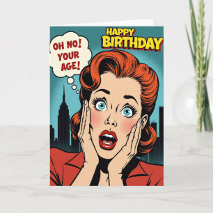 Cartão de Aniversário de Arte Pop em Quadrinhos