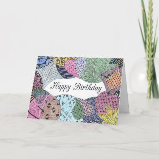 Cartão de Aniversário de Arte Tangido