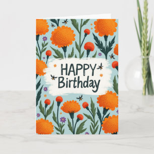 Cartão de Aniversário de Arte Texturizada