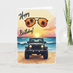 Cartão de Aniversário de Árvore de Palmeira Tropic