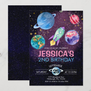 Cartão de Aniversário de Astronauta para Festa de 