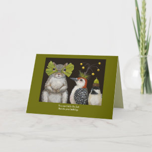 cartão de aniversário de ave/animal engraçado