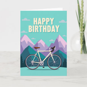 Cartão de Aniversário de Aventura de Bicicleta