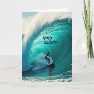 Cartão de Aniversário de Aventura de Surfistas