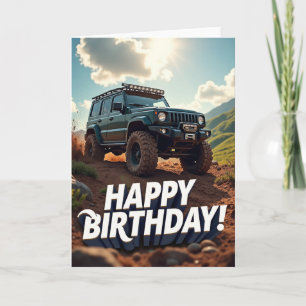 Cartão de Aniversário de Aventura Offroad