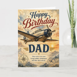 Cartão de aniversário de avião vintage para o papa