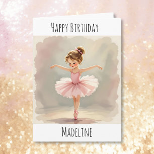 Cartão de Aniversário de Bailarina Personalizado +
