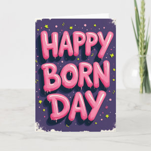 Cartão de Aniversário de Bala Rosa